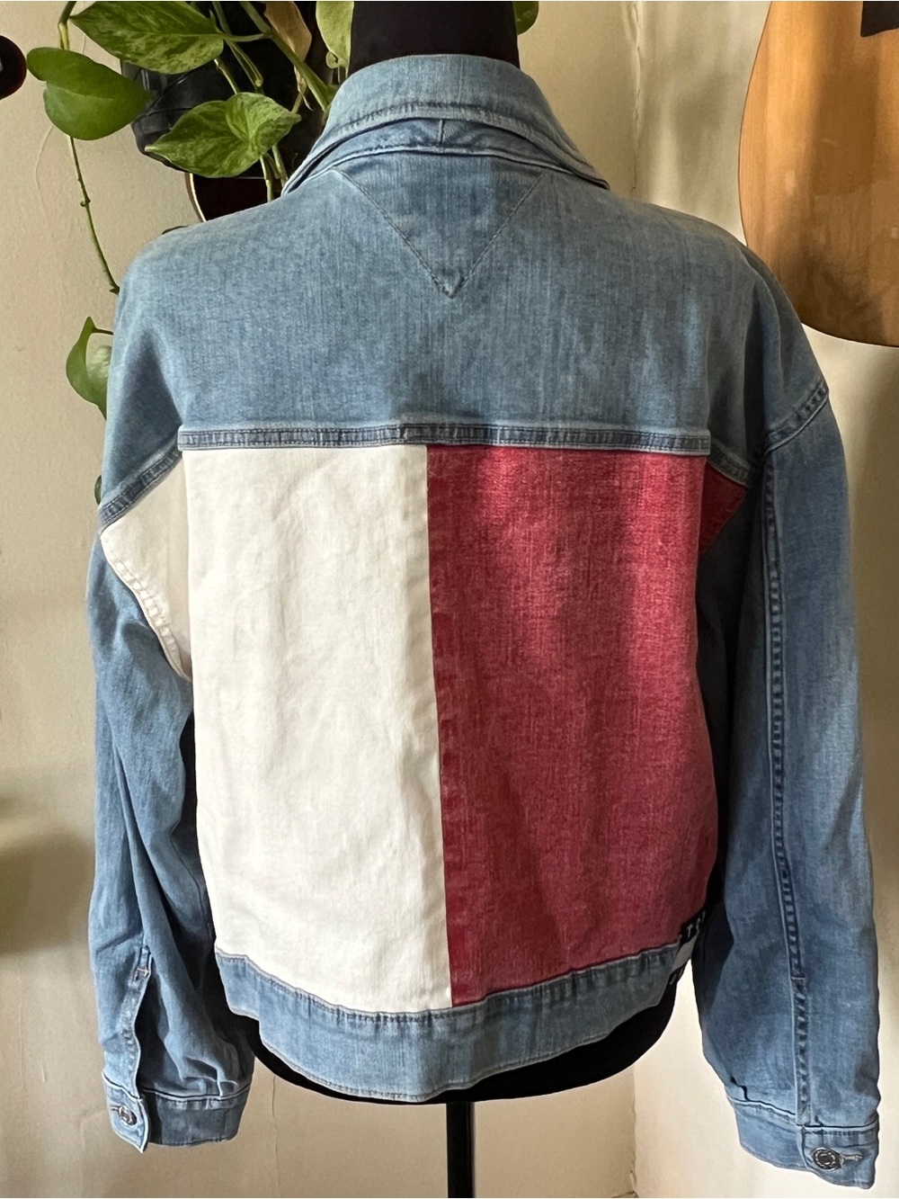 Vtg Tommy Hilfiger Tommy Jeans Logo Back Jean Jacket Size XL